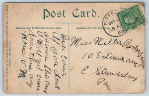 Postcard PA Wilkes Barre Railroad Station Depot 1917 View J21