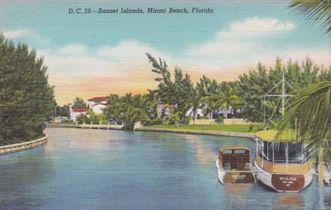 Florida Miami Beach Sunset Islands Curteich