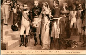 Vtg Postcard Musee De Versailles - Napoleon recoit la Reine de Prause a Tilsitt