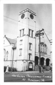 Mt Pleasant Pennsylvania Bretheran Church Real Photo Antique Postcard K95677