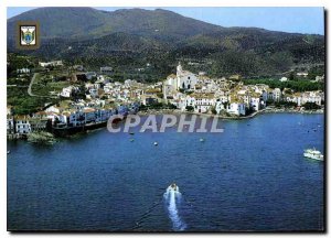 Postcard Modern Cadaques Costa Brava Aerial view