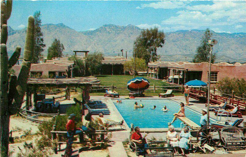 Barra Nada Ranch Lodge Phoenix Arizona roadside 1950s Postcard Petley pool 5603