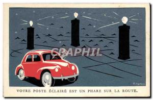 Postcard Old Automobile eclaaire Your post is a lighthouse on the road