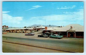 DEMING, NM~ Street Scene - BEL SHORE MOTEL 1961 Cars Roadside Postcard