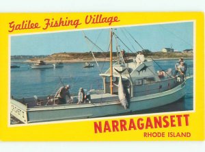 Pre-1980 FISHING SCENE Narragansett Rhode Island RI AF5590@