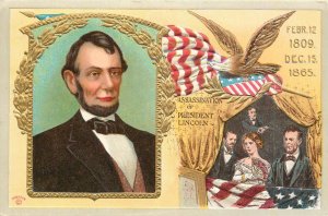 Embossed Assisination Of Abraham Lincoln postcard P Sander