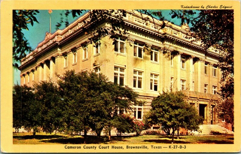 Vtg Postcard - Cameron County Court House - Brownsville Texas TX - Unused