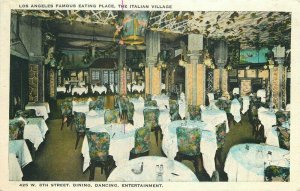 1920s Italian Village Interior Los Angeles California Postcard Montgomery 9938