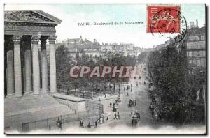 Old Postcard Paris Boulevard de la Madeleine