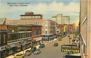 Postcard 1940s Little Rock Arkansas Main autos Sears Department Store 24-6453