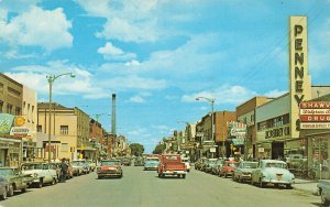 Laramie WY Busy Street View Store Fronts  J C Penney Postcard