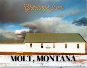 Greetings from Molt Montana Community Center Postcard