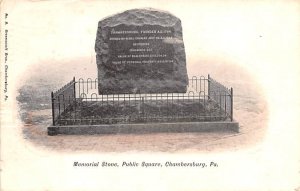 Memorial Stone, Public Square Chambersburg, Pennsylvania PA