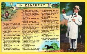 Vintage Postcard  In Kentucky Poem By Jas H. Mulligan KY