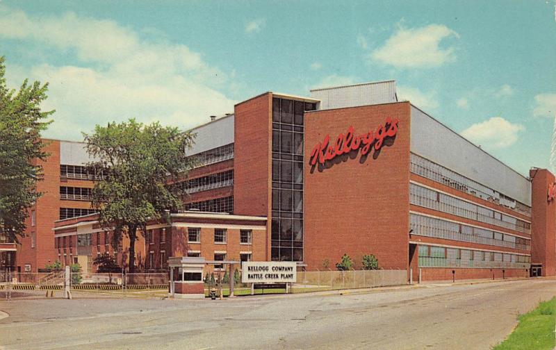 Battle Creek Michigan 1965 Postcard Kellogg Company Factory Cereal Maker