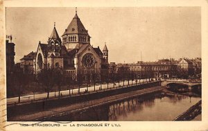 La Synagogue Et L'ill Strasbourg Judaic 1933 postal marking on front