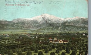 Vintage Postcard 1906 Panorama Scenic View Of Mountains & Grounds Redlands CA