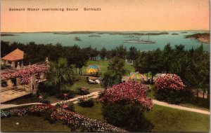 Belmont Manor Overlooking Bermuda BM PPL Boats Water Flowers Trees Postcard UNP 