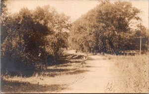 Real Photo Postcard Dirt Road in or near Gidell, Illinois~270
