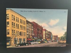 Postcard  Main Street, looking North, St. Albans, VT.    U6