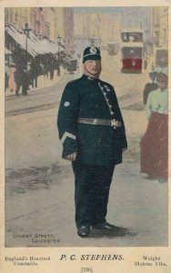 PC Stephens Europe's Heaviest Policeman Leics Bus Rare Postcard