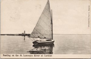 Boating on St. Lawrence River at Lachine Quebec QC c1910 Postcard F75