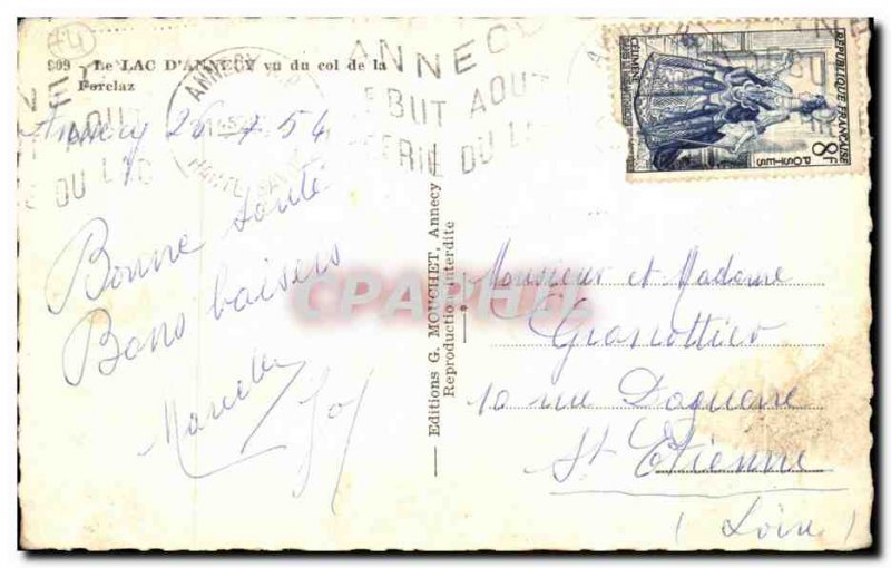 Old Postcard Lake D & # 39Annecy Vu Du Col of Ferclaz