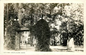 Postcard RPPC 1930s Idaho Coeur D' Alene City Park roadside 23-13843