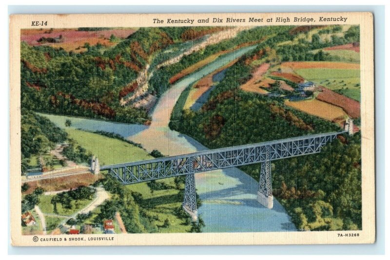 1953 Kentucky and Dix Rivers High Bridge Posted Vintage Postcard