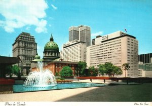 Postcard Place Du Canada Southern Dominion Square Fountain Montreal Quebec