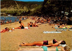 Canada British Columbioa Okanagan Beach Scene On A Balmy Summer Afternoon