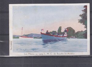 FRANCE, LES PILOTINS AU CAMP LAC de BOUAFLES-les-ANDELYS, c1930 ppc., unused.