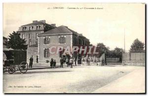 Postcard Old Barracks Limoges Hunters From A Horse Horse Militaria