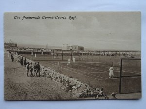 Wales Flintshire RHYL The Tennis Courts & Promenade - Old Postcard