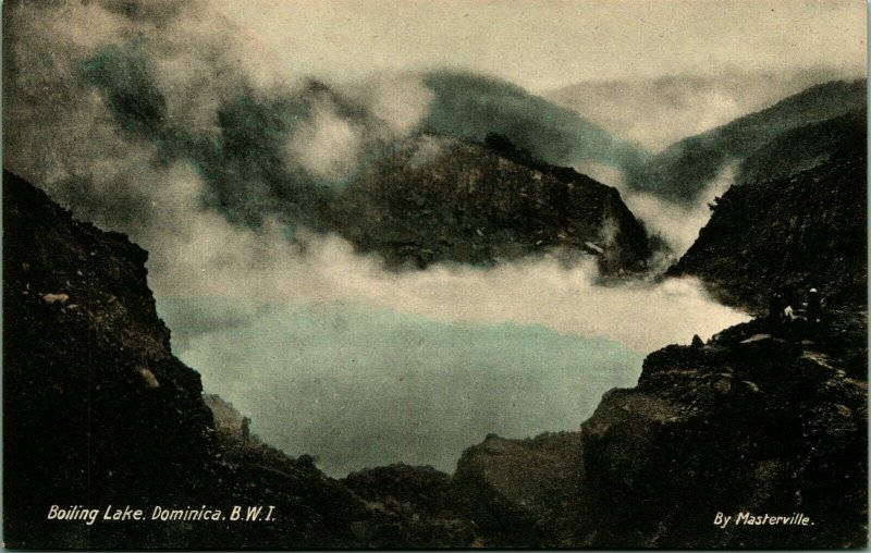 Boiling Lake Island of Dominica BWI Morne Trois Pitons Park 1910s Postcard UNP