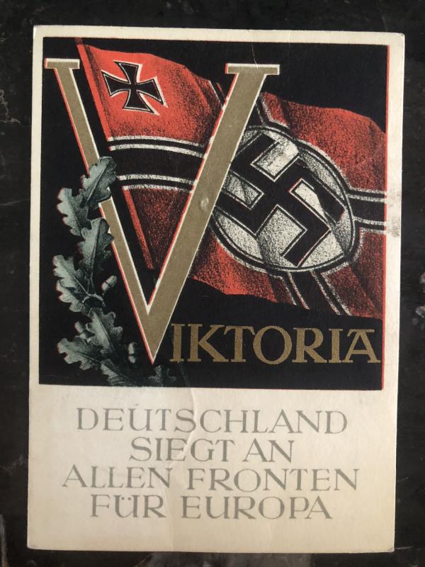 1944 Turkheim Germany patricotic Postcard Victory Wins on all fronts Third Reich