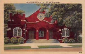 J81/ Opelika Alabama Postcard Linen Presbyterian Church  334