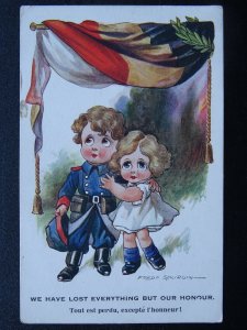 WW1 Comrade Series WE HAVE LOST EVERYTHING BUT HONOUR Fred Spurgin 1915 Postcard