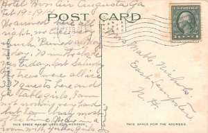 Augusta Georgia Broad St., Looking W. From 8th St., Color Lithograph PC U11327