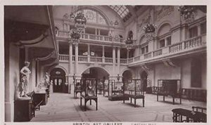 Bristol Art Gallery Central Hall Vintage Real Photo Postcard