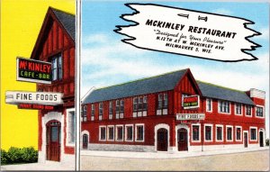 Linen Postcard McKinley Restaurant in Milwaukee, Wisconsin