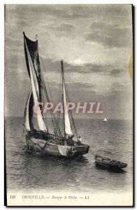Old Postcard Trouville boat fishing boat