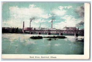 Rockford Illinois IL Postcard Rock River Exterior Factory c1910 Vintage Antique