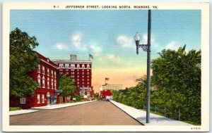 Postcard - Jefferson Street, Looking North - Roanoke, Virginia