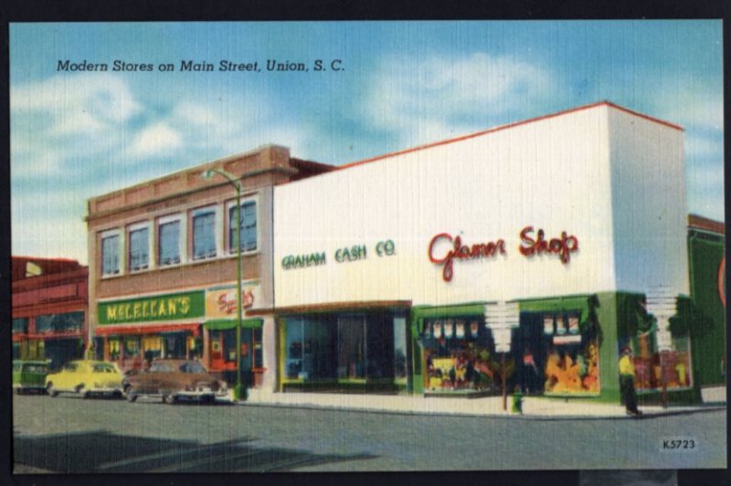 SC UNION Modern Stores on Main Street McLellan's 5 & 10 Graham Cash Co LINEN