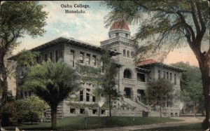 Honolulu Hawaii HI Oahu College Pre-State c1910 Vintage Postcard