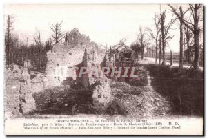 Postcard Ancient Ruins of Reims Surroundings Belle Vue near Sillery Bombardme...