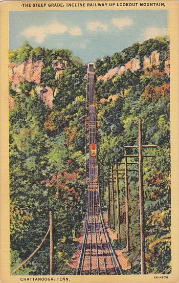 Steep Grade Incline Railway Up Lookout Mountain Chattanooga Tennessee Curteich