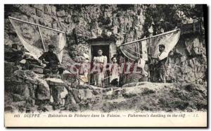 Postcard Old Fishing Dieppe Housing fishermen in the Cliff