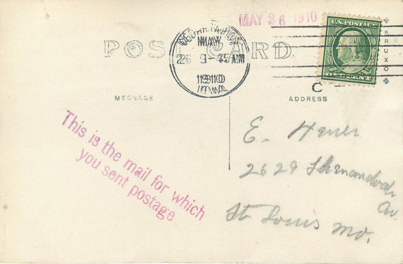 RPPC Postcard Washington High School Cedar Rapids IA 56 Posted 1910